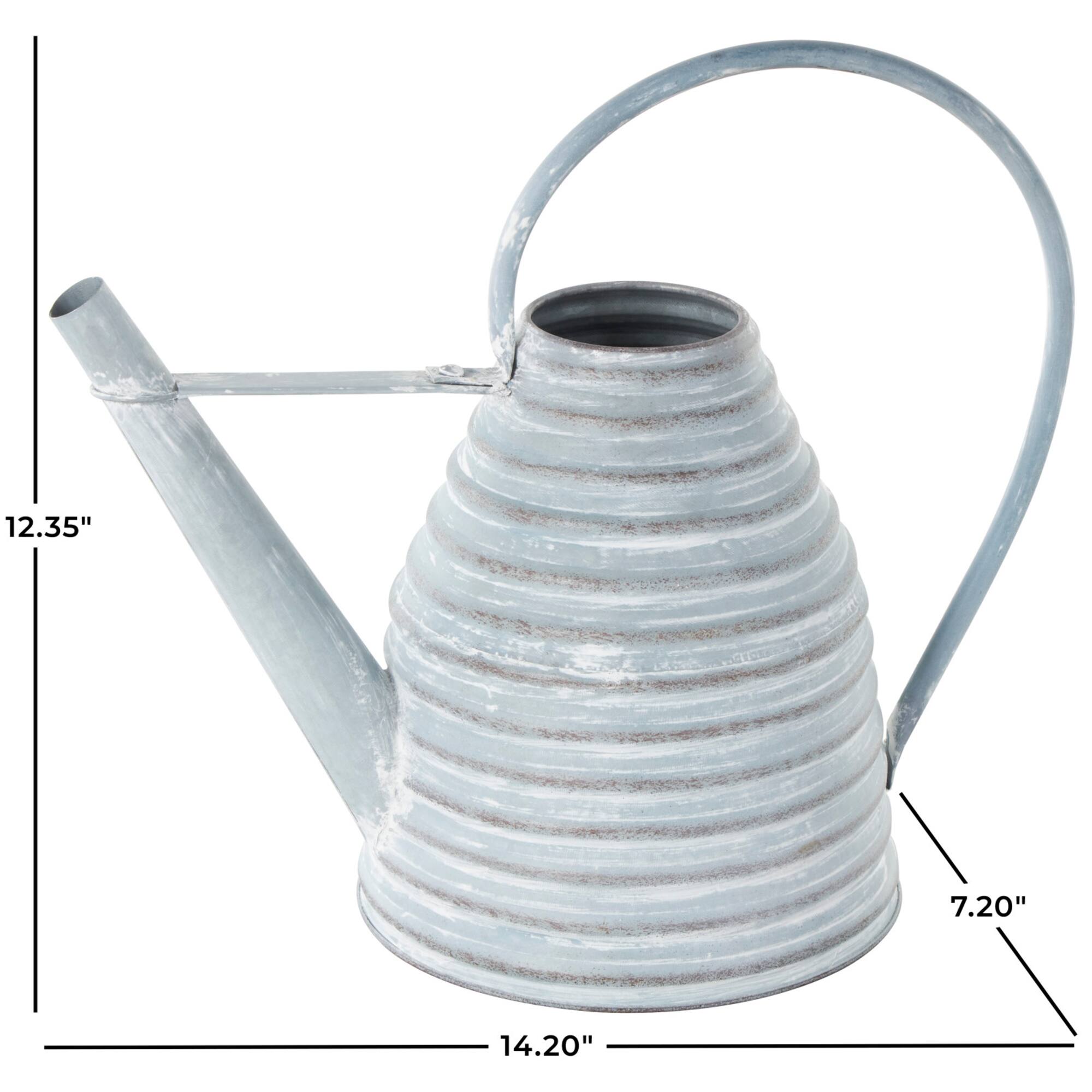 14" Gray Metal Beehive Shaped Watering Can Planter